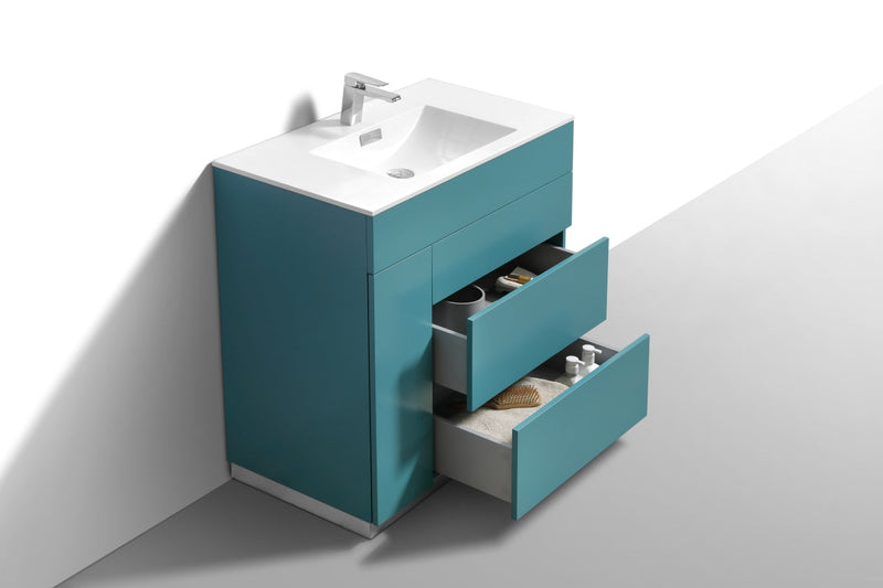Kube Bath Milano 36" Teal Green Modern Bathroom Vanity - KFM36-TG