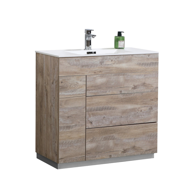 Kube Bath Milano 36" Nature Wood Modern Bathroom Vanity - KFM36-NW