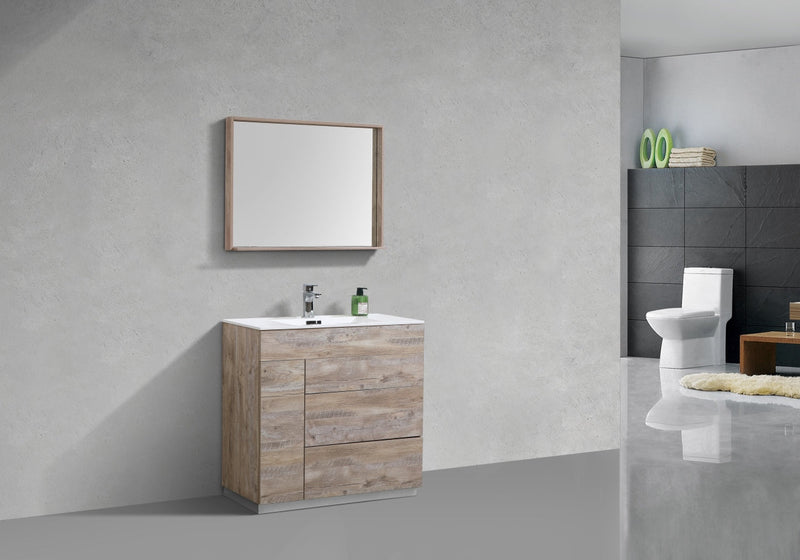 Kube Bath Milano 36" Nature Wood Modern Bathroom Vanity - KFM36-NW