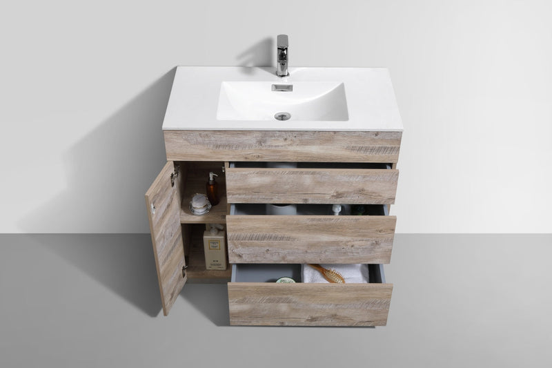 Kube Bath Milano 36" Nature Wood Modern Bathroom Vanity - KFM36-NW