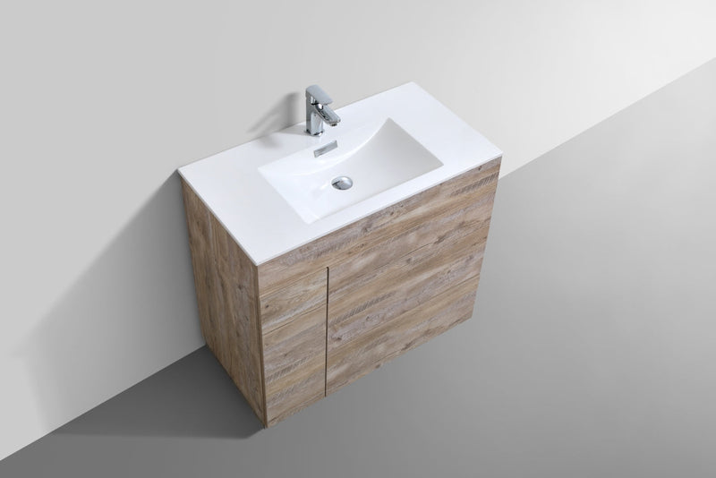 Kube Bath Milano 36" Nature Wood Modern Bathroom Vanity - KFM36-NW