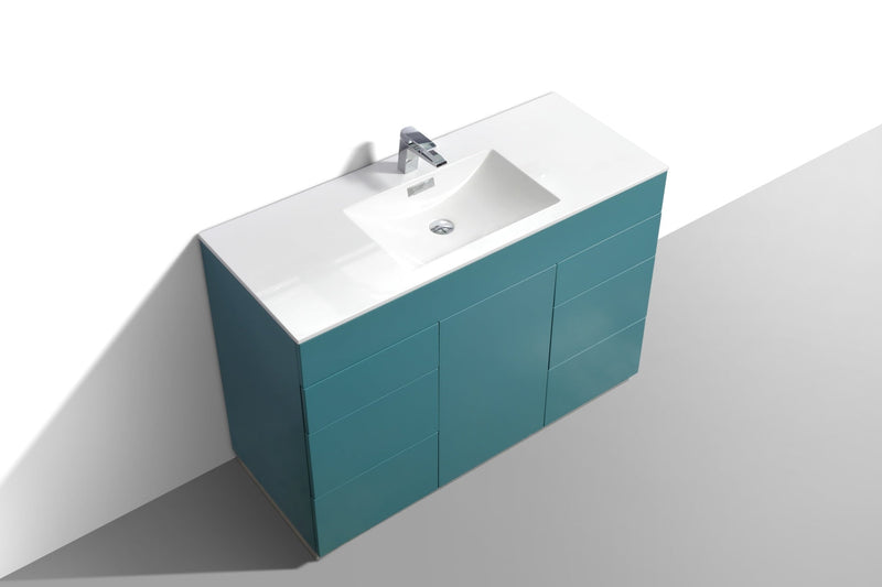 Kube Bath Milano 48" Single Sink Teal Green Modern Bathroom Vanity - KFM48S-TG