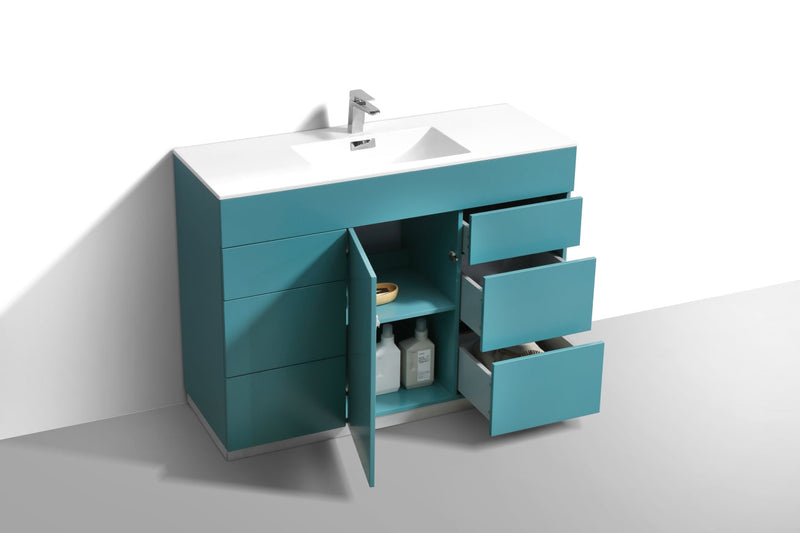 Kube Bath Milano 48" Single Sink Teal Green Modern Bathroom Vanity - KFM48S-TG