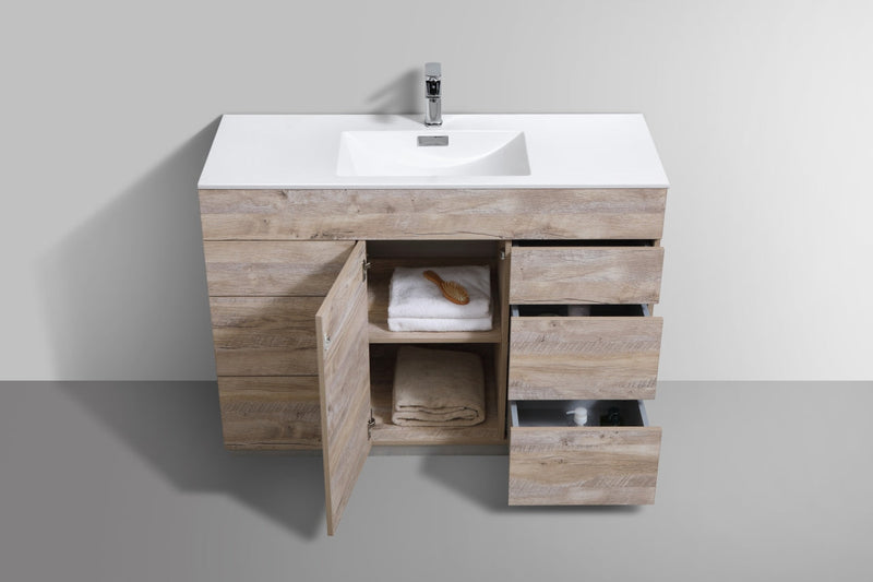 Kube Bath Milano 48" Single Sink Nature Wood Modern Bathroom Vanity - KFM48S-NW