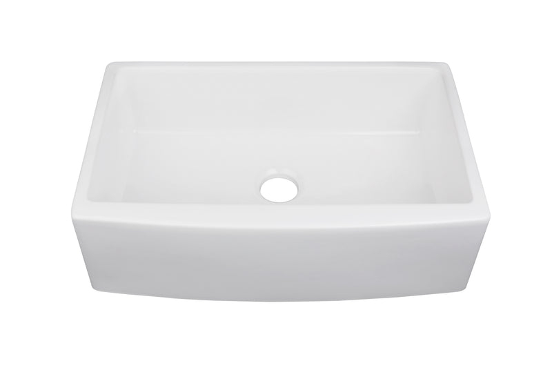 Pearl KINGSTON-PF32 32" Single Bowl Apron Front Kitchen Sink – White Fireclay w/ Grid – GBP322110F