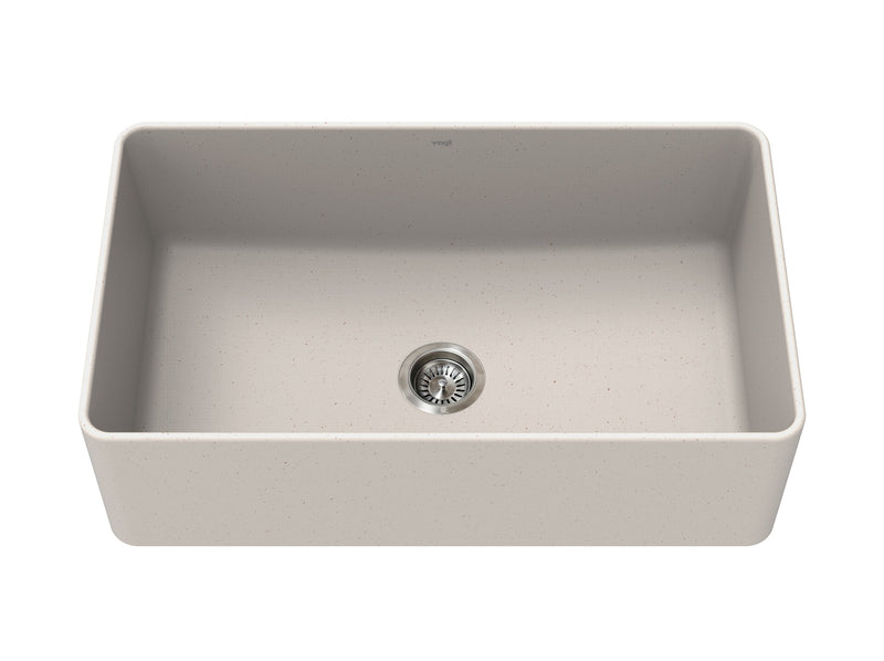 Vogt Neustadt GS Apron Front 33" Single-Bowl Vogranite Kitchen Sink – Sand Dune – KS.3319.N06G-61
