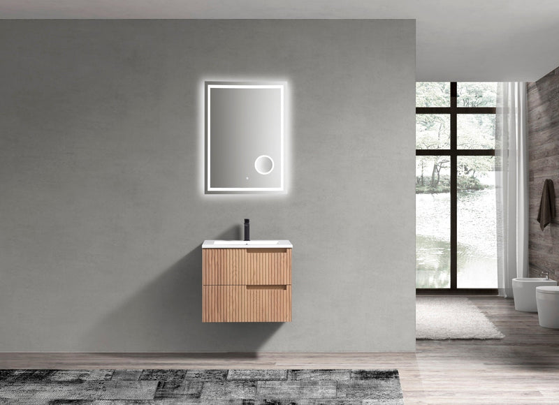 Kube Bath FIORE 24'' Wall Mount Cabinet Oak Wood - KSW24-OAKWOOD
