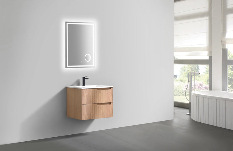 Kube Bath FIORE 24'' Wall Mount Cabinet Oak Wood - KSW24-OAKWOOD