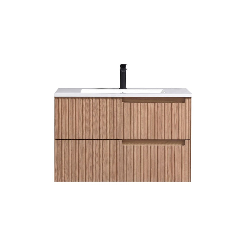 Kube Bath FIORE 32'' Wall Mount Cabinet Oak Wood - KSW32-OAKWOOD