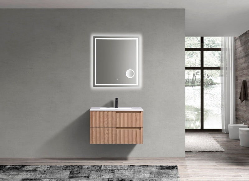 Kube Bath FIORE 32'' Wall Mount Cabinet Oak Wood - KSW32-OAKWOOD