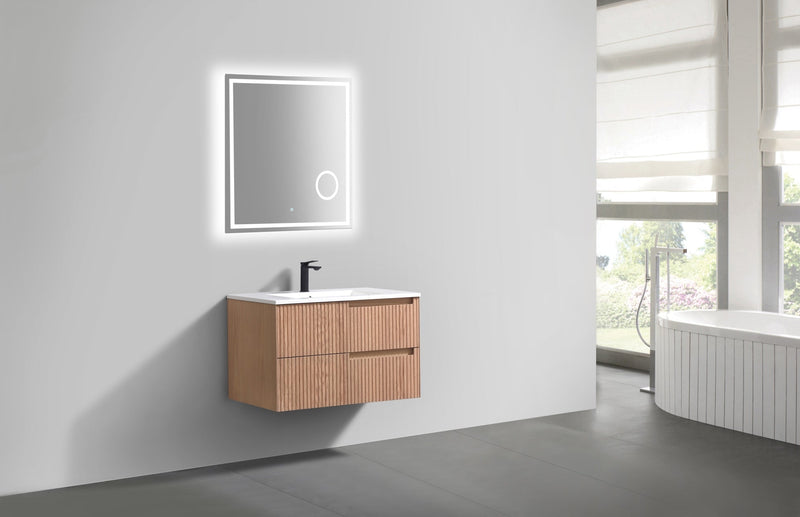 Kube Bath FIORE 32'' Wall Mount Cabinet Oak Wood - KSW32-OAKWOOD