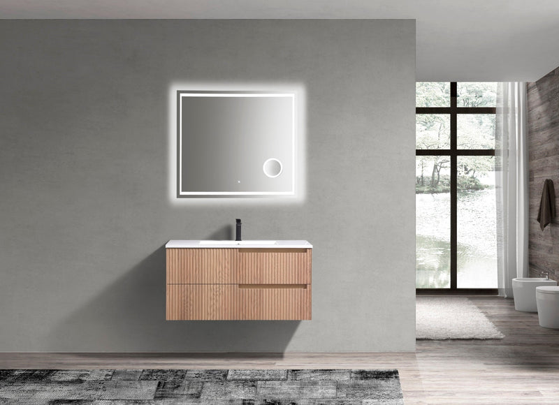 Kube Bath FIORE 40'' Wall Mount Cabinet Oak Wood - KSW40-OAKWOOD