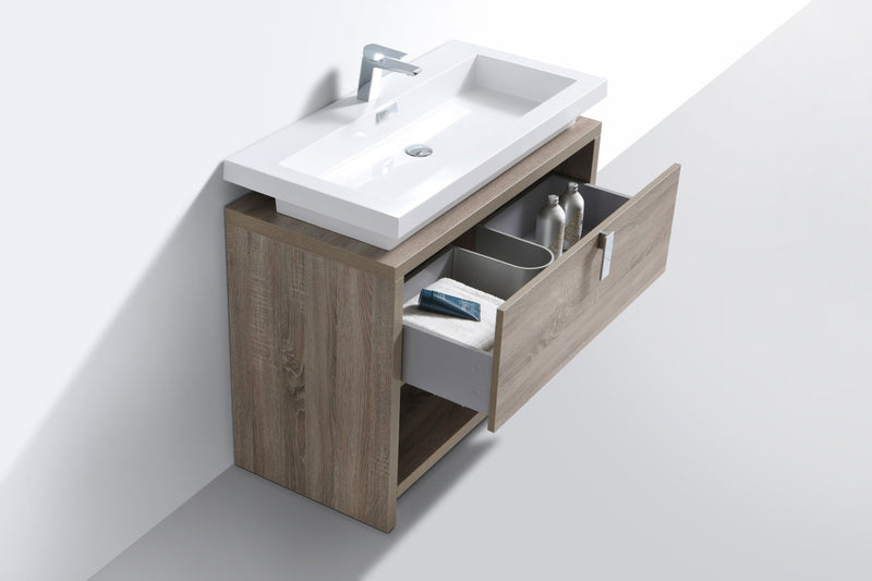 Kube Bath Levi 40" Havana Oak Modern Bathroom Vanity w/ Cubby Hole - L1000CO