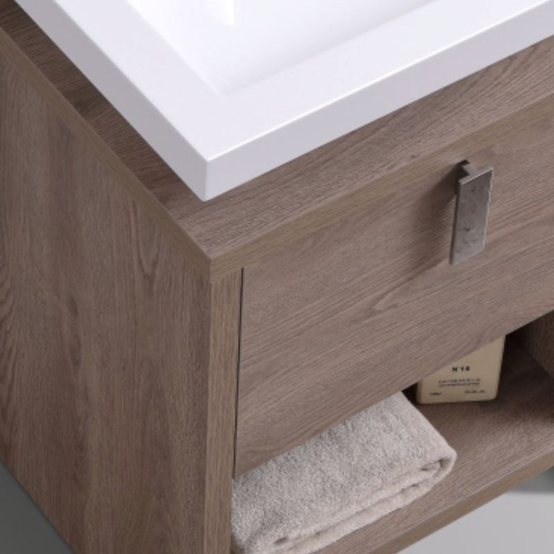 Kube Bath Levi 63" Butternut Modern Bathroom Vanity w/ Cubby Hole - L1600BTN