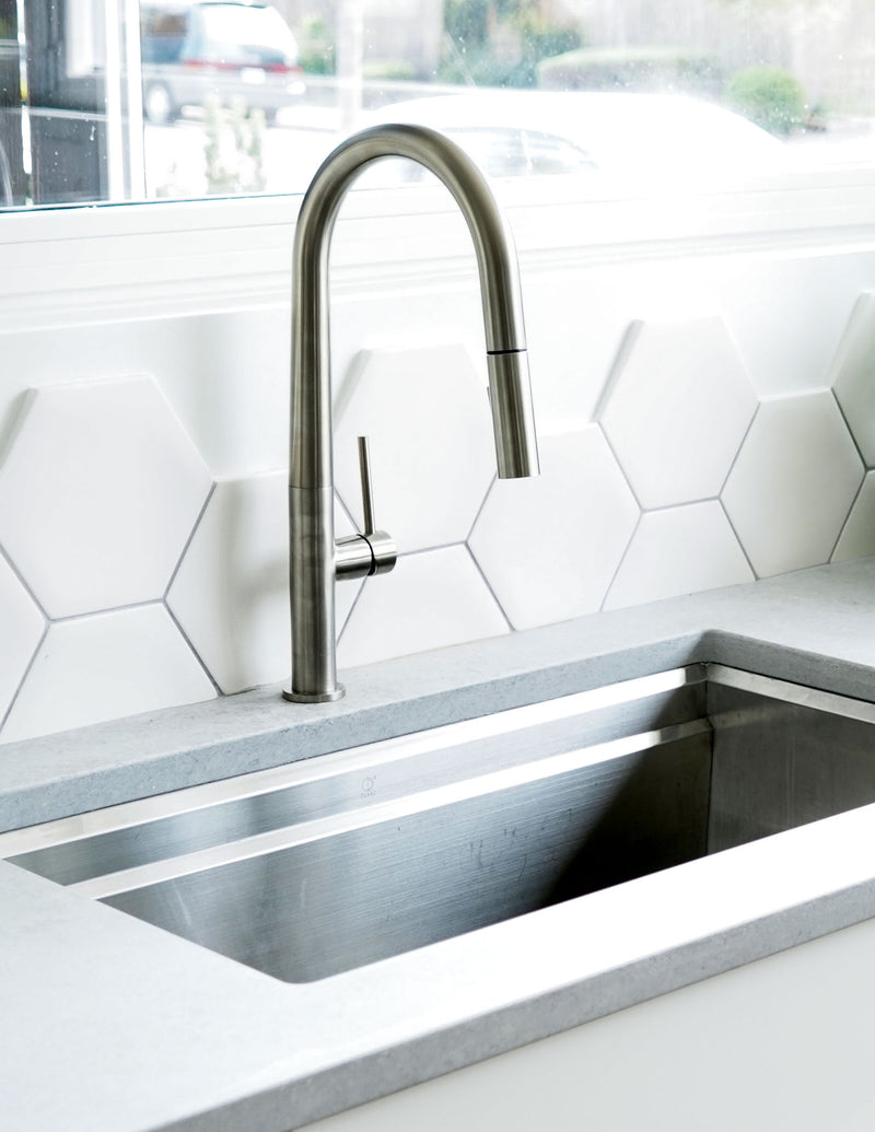 Pearl LENNOX II Pull-Down Dual Spray Kitchen Faucet Brushed Nickel GBF816B-BN