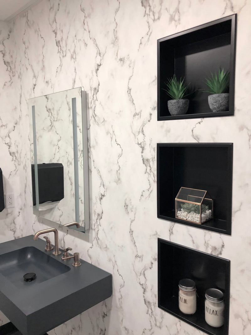Zvelt Ally Bathroom Wall Niche 12" X 12" Matte Grey Finish - ALC-ALLY-12X12-G15