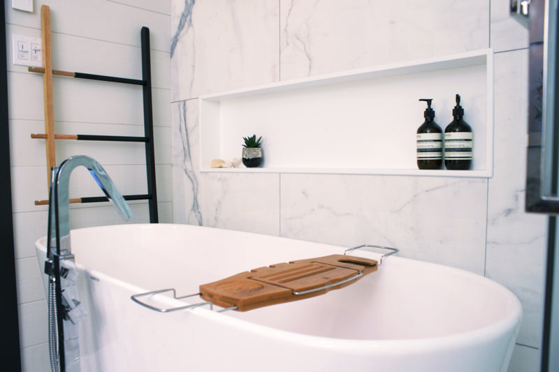 Zvelt Alba Bathroom Wall Niche 12" X 48" Glossy White Finish - ALC-ALB-12X48-W100