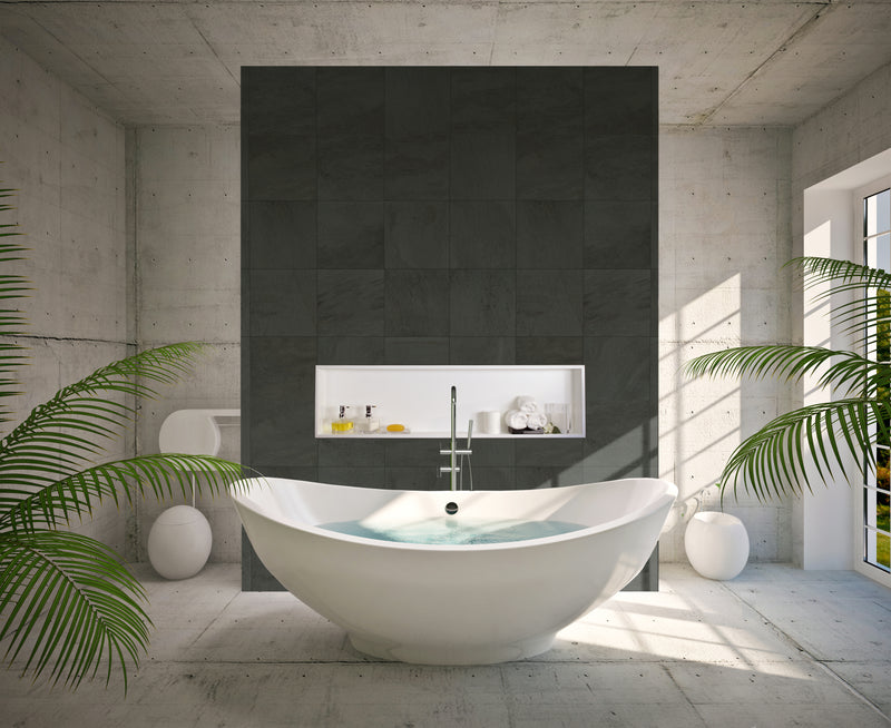 Zvelt Alba Bathroom Wall Niche 12" X 48" Glossy White Finish - ALC-ALB-12X48-W100