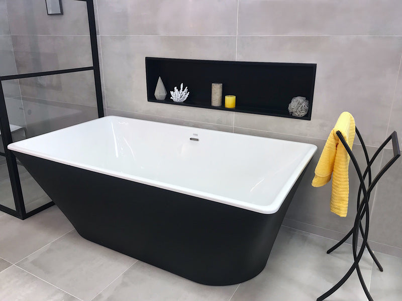 Zvelt Alba Bathroom Wall Niche 12" X 48" Matte Black Finish - ALC-ALB-12X48-B15