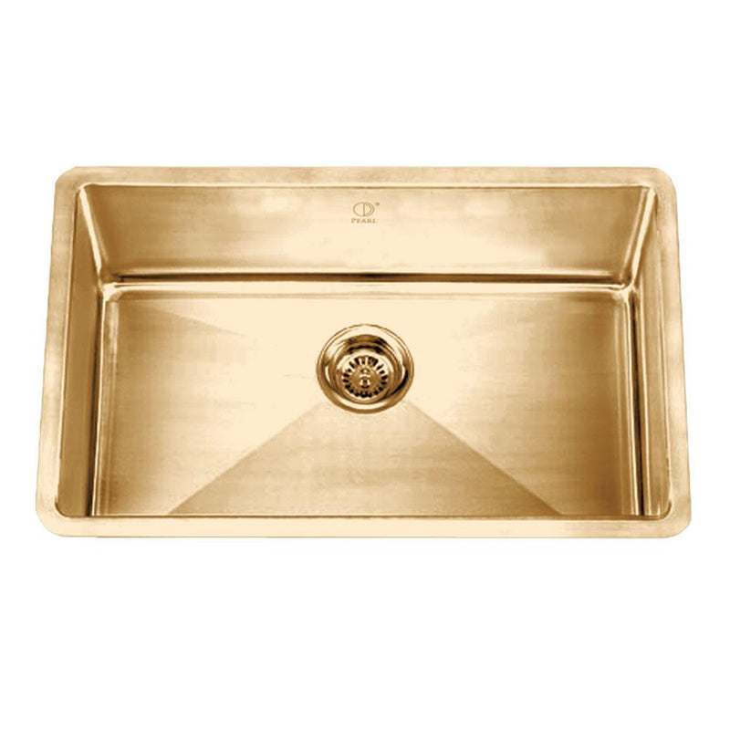 Pearl ETERNAL NALA-PDR 30" Single Bowl Undermount Kitchen Sink – Champagne Gold PVD Finish Stainless Steel w/ Grid – GBSCG3018C