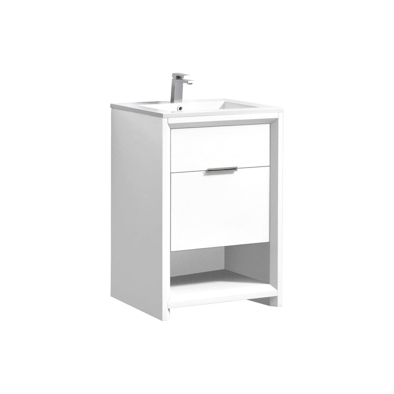 Kube Bath NUDO 24" Modern Bathroom Vanity in Gloss White Finish - NUDO24-GW