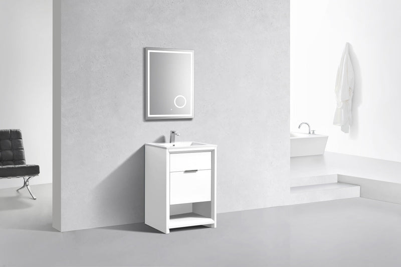 Kube Bath NUDO 24" Modern Bathroom Vanity in Gloss White Finish - NUDO24-GW