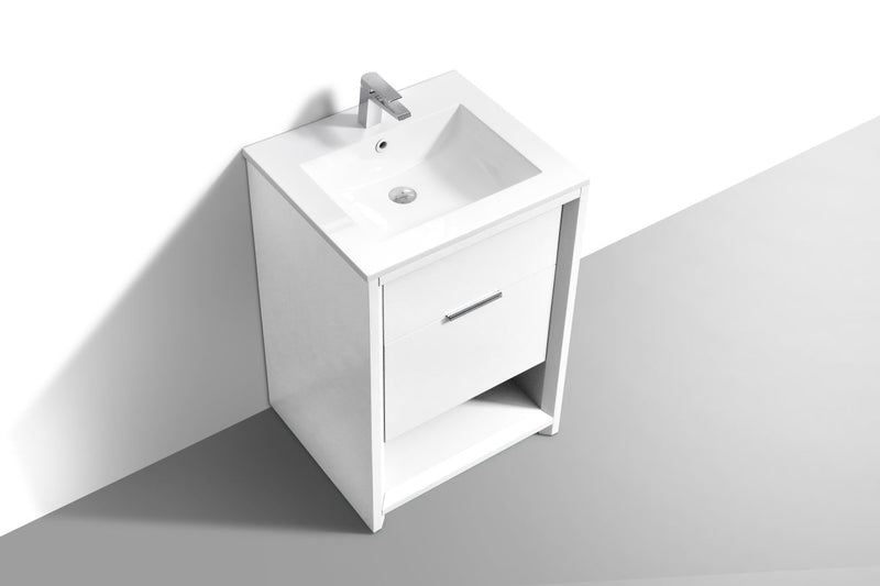 Kube Bath NUDO 24" Modern Bathroom Vanity in Gloss White Finish - NUDO24-GW