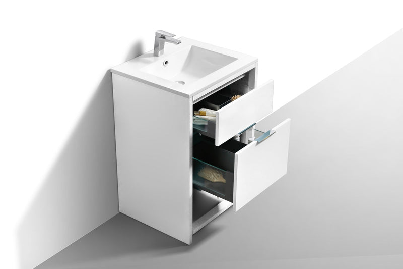 Kube Bath NUDO 24" Modern Bathroom Vanity in Gloss White Finish - NUDO24-GW