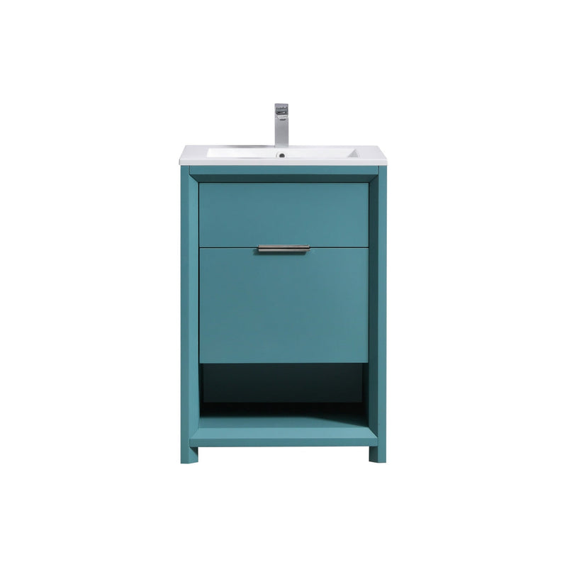 Kube Bath NUDO 24" Modern Bathroom Vanity in Teal Green Finish - NUDO24-TG