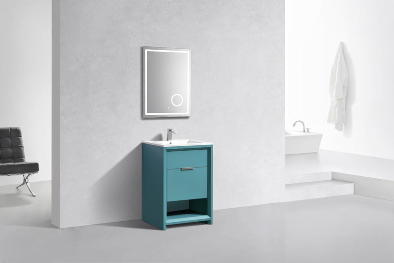 Kube Bath NUDO 24" Modern Bathroom Vanity in Teal Green Finish - NUDO24-TG