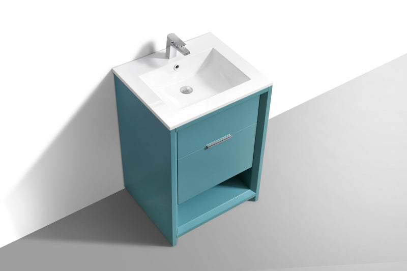 Kube Bath NUDO 24" Modern Bathroom Vanity in Teal Green Finish - NUDO24-TG