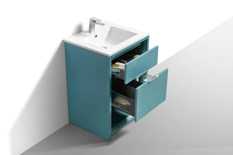 Kube Bath NUDO 24" Modern Bathroom Vanity in Teal Green Finish - NUDO24-TG