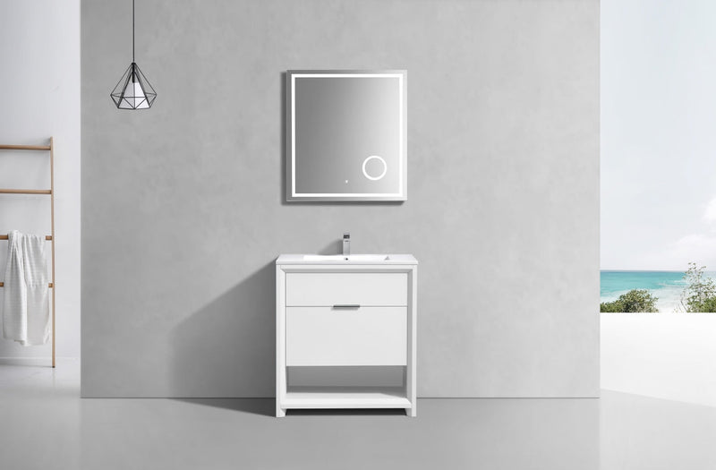 Kube Bath NUDO 32" Modern Bathroom Vanity in Gloss White Finish - NUDO32-GW
