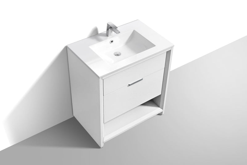 Kube Bath NUDO 32" Modern Bathroom Vanity in Gloss White Finish - NUDO32-GW