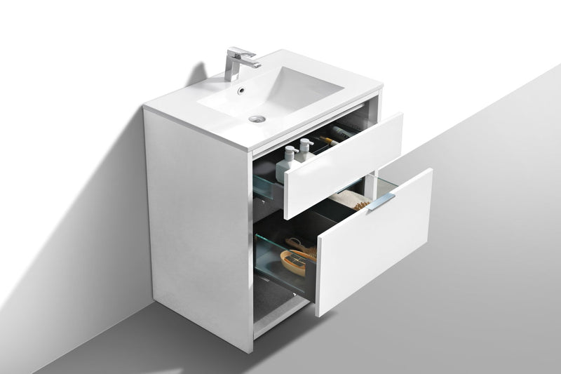 Kube Bath NUDO 32" Modern Bathroom Vanity in Gloss White Finish - NUDO32-GW