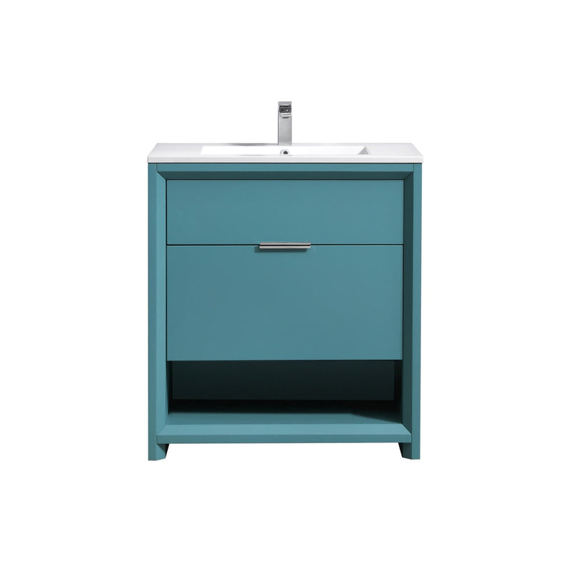 Kube Bath NUDO 32" Modern Bathroom Vanity in Teal Green Finish - NUDO32-TG