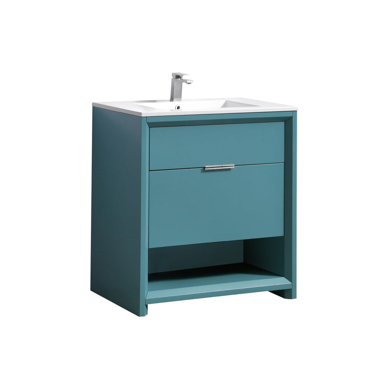 Kube Bath NUDO 32" Modern Bathroom Vanity in Teal Green Finish - NUDO32-TG