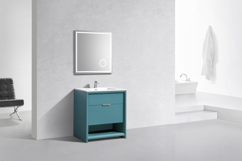 Kube Bath NUDO 32" Modern Bathroom Vanity in Teal Green Finish - NUDO32-TG