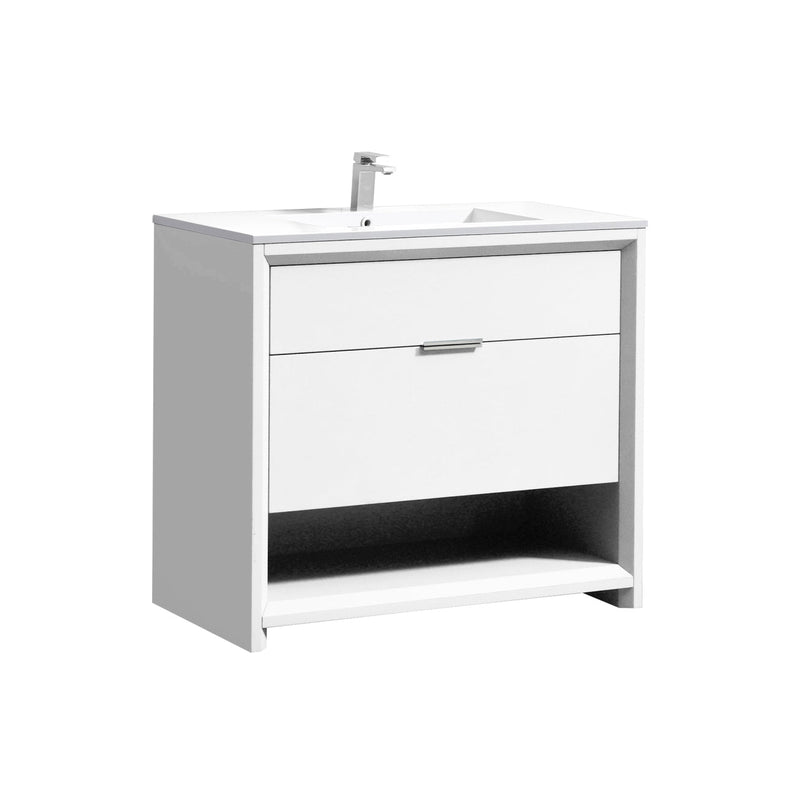 Kube Bath NUDO 36" Modern Bathroom Vanity in Gloss White Finish - NUDO36-GW