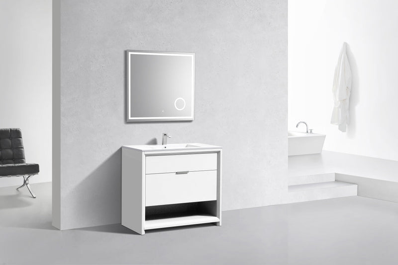 Kube Bath NUDO 36" Modern Bathroom Vanity in Gloss White Finish - NUDO36-GW