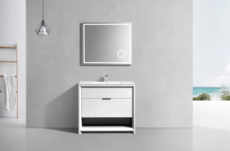 Kube Bath NUDO 36" Modern Bathroom Vanity in Gloss White Finish - NUDO36-GW