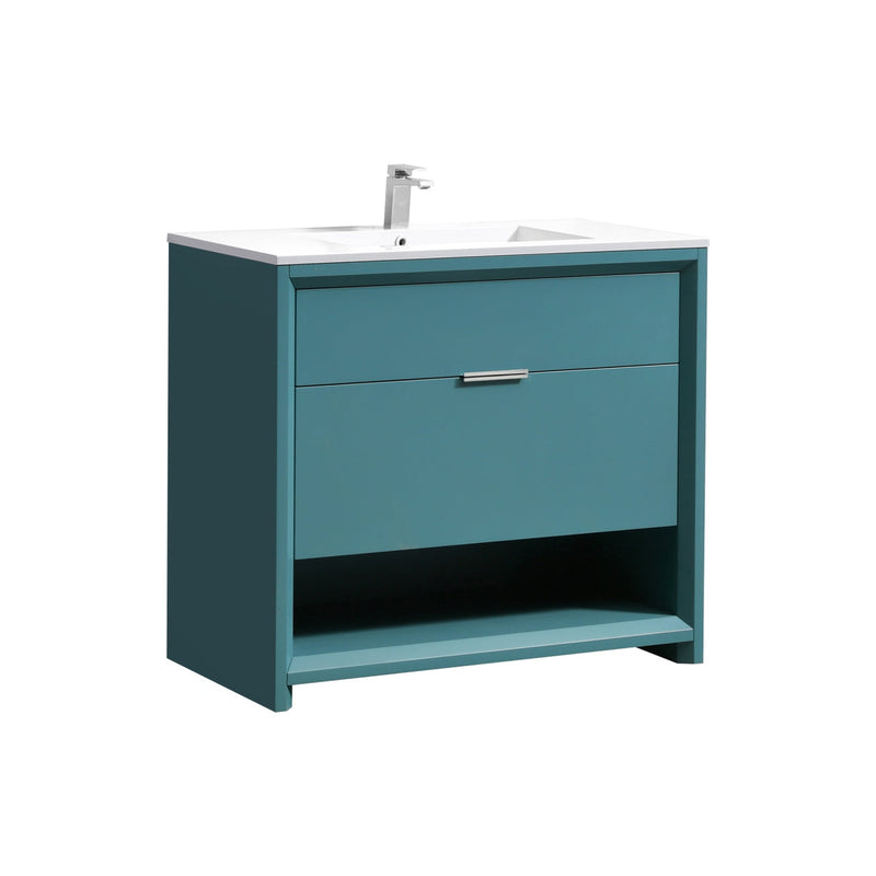 Kube Bath NUDO 36" Modern Bathroom Vanity in Teal Green Finish - NUDO36-TG