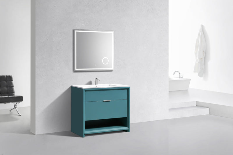 Kube Bath NUDO 36" Modern Bathroom Vanity in Teal Green Finish - NUDO36-TG