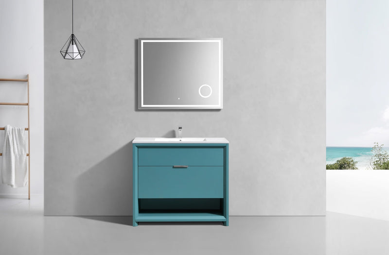 Kube Bath NUDO 36" Modern Bathroom Vanity in Teal Green Finish - NUDO36-TG