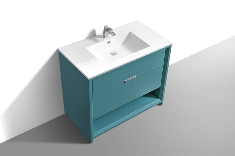 Kube Bath NUDO 36" Modern Bathroom Vanity in Teal Green Finish - NUDO36-TG