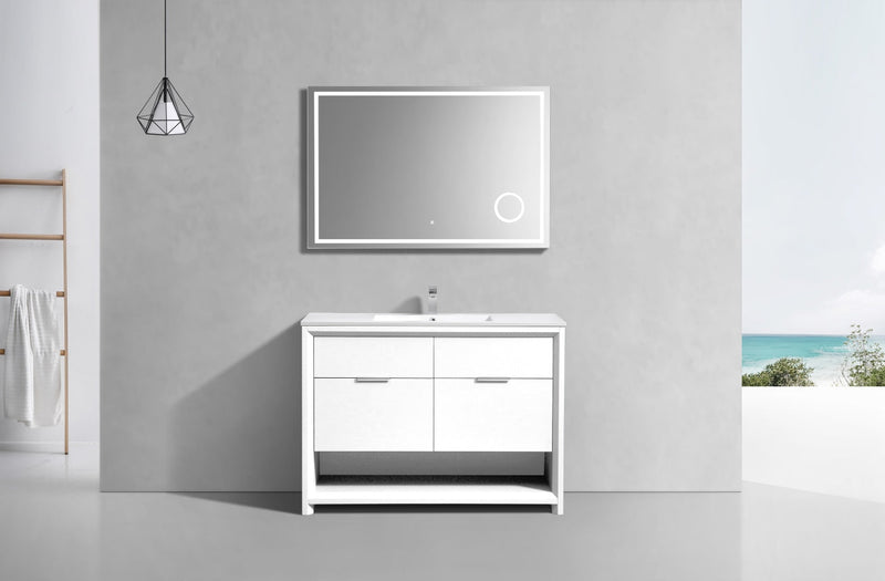 Kube Bath NUDO 48" Single Sink Modern Bathroom Vanity in Gloss White Finish - NUDO48S-GW