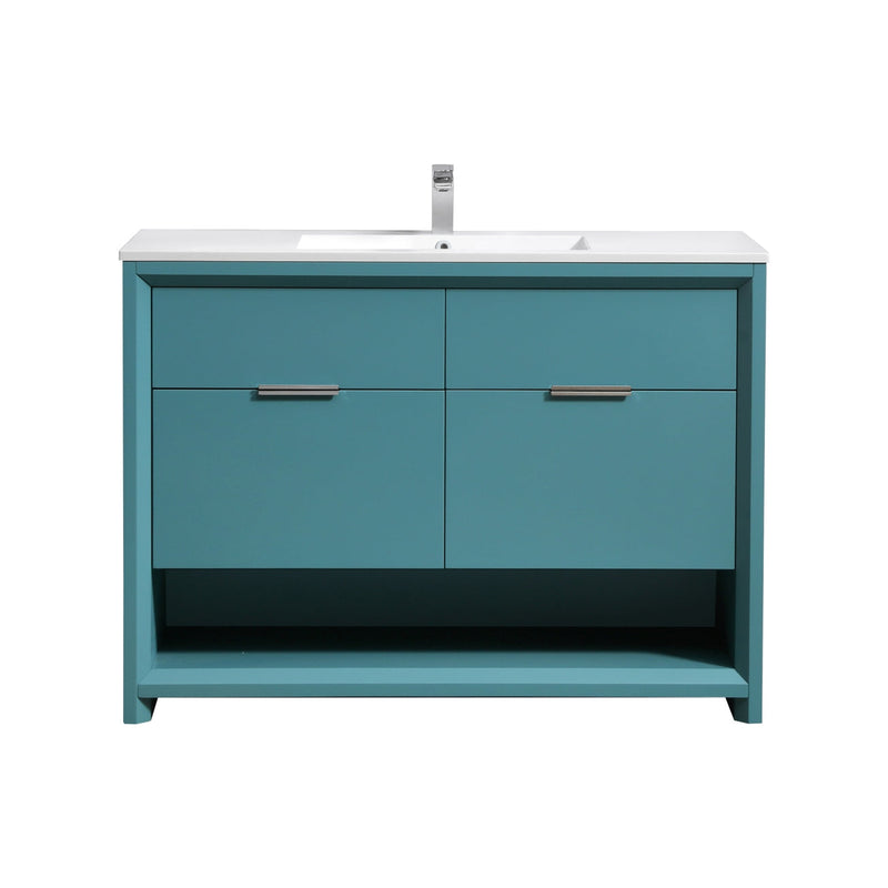Kube Bath NUDO 48" Single Sink Modern Bathroom Vanity in Teal Green Finish - NUDO48S-TG