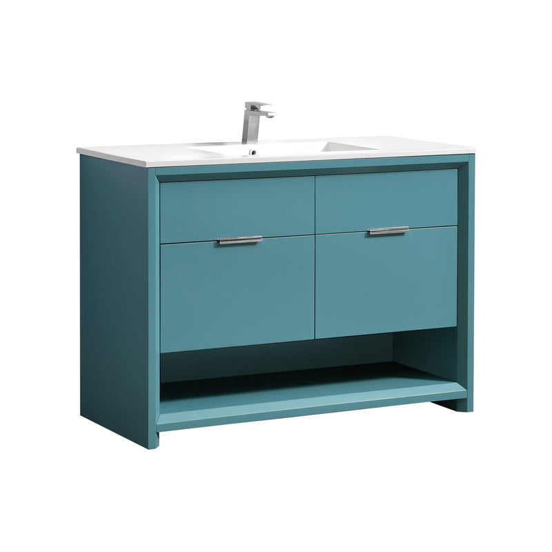 Kube Bath NUDO 48" Single Sink Modern Bathroom Vanity in Teal Green Finish - NUDO48S-TG