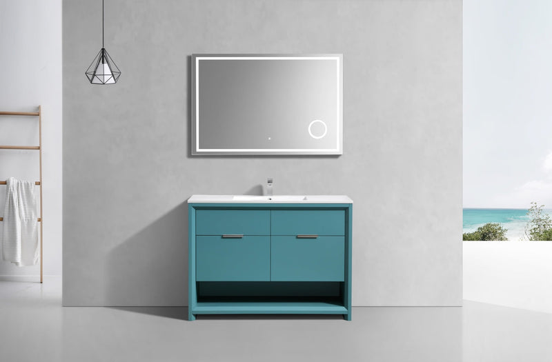 Kube Bath NUDO 48" Single Sink Modern Bathroom Vanity in Teal Green Finish - NUDO48S-TG