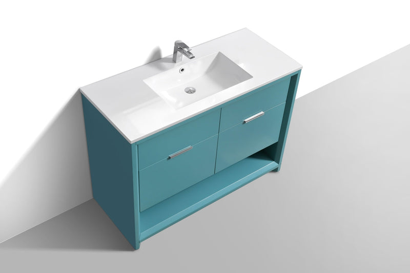 Kube Bath NUDO 48" Single Sink Modern Bathroom Vanity in Teal Green Finish - NUDO48S-TG